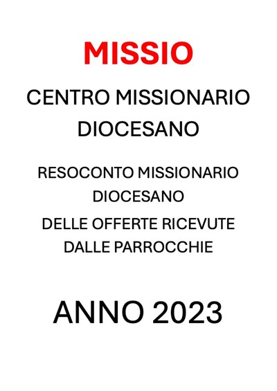 Resoconto Missionario Diocesano ANNO 2023